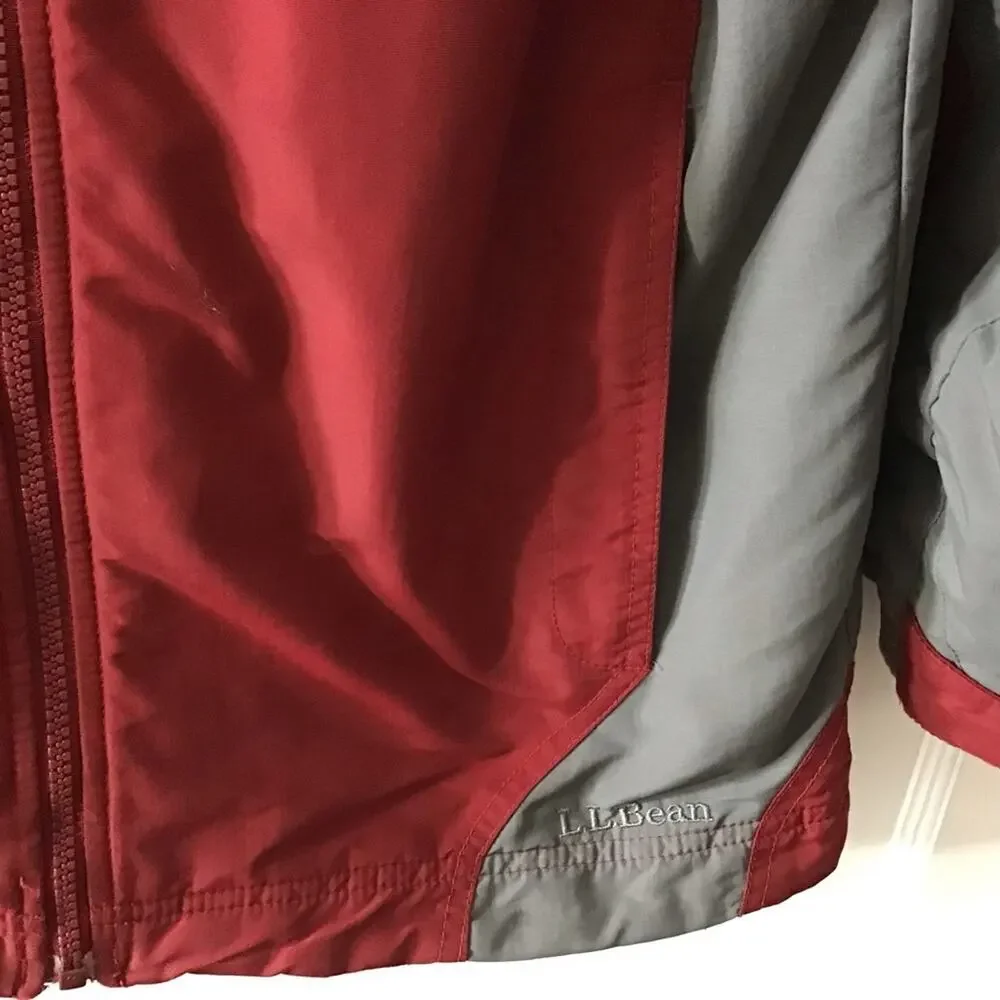 L.L.Bean Red & Gray Hooded winter coat jacket 10-12